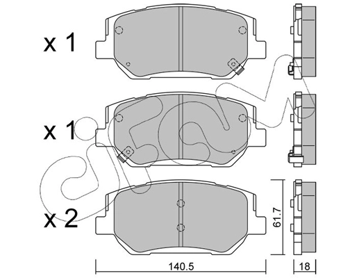 Brake Pad Set, disc brake (822-1297-0)