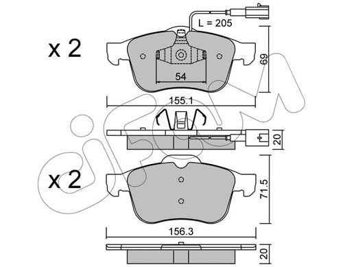 Brake Pad Set, disc brake (822-703-1)