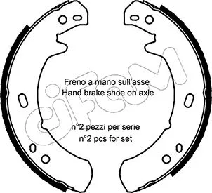 Brake Shoe Set, parking brake (153-373)