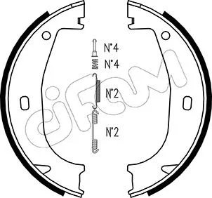 Brake Shoe Set, parking brake (153-016K)