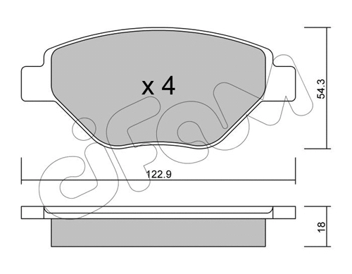 Brake Pad Set, disc brake (822-543-0)