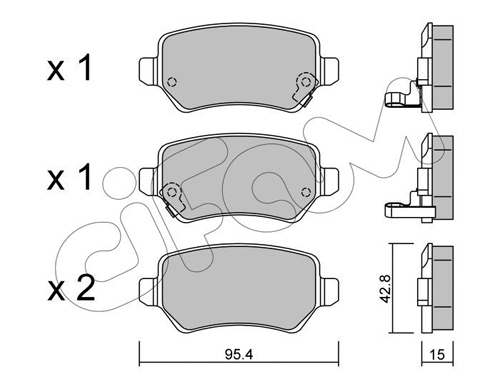 Brake Pad Set, disc brake (822-542-0)