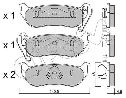 Brake Pad Set, disc brake (822-627-0)