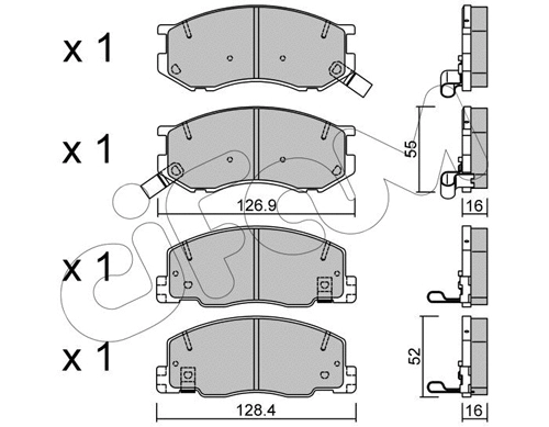 Brake Pad Set, disc brake (822-456-0)