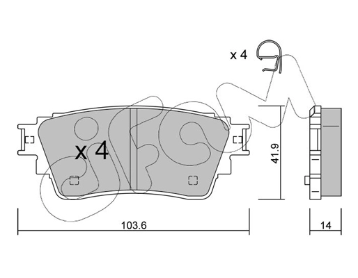 Brake Pad Set, disc brake (822-1160-0)
