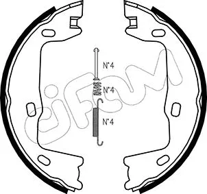 Brake Shoe Set, parking brake (153-302K)