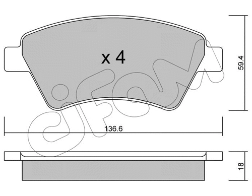 Brake Pad Set, disc brake (822-544-0)