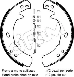 Brake Shoe Set, parking brake (153-373K)