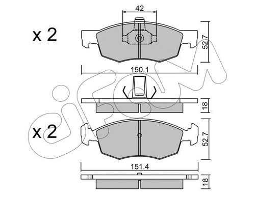 Brake Pad Set, disc brake (822-274-2)