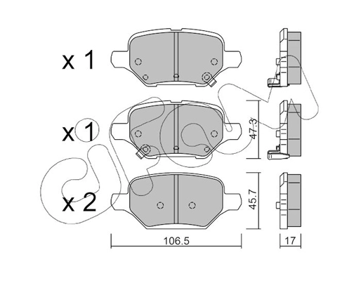 Brake Pad Set, disc brake (822-1213-0)