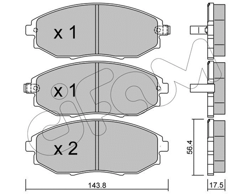 Brake Pad Set, disc brake (822-845-0)