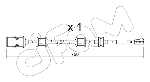 Warning Contact, brake pad wear (SU.319)