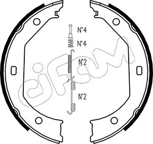 Brake Shoe Set, parking brake (153-017K)