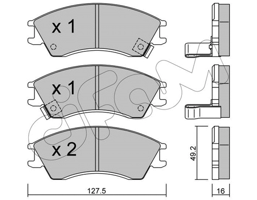Brake Pad Set, disc brake (822-160-0)
