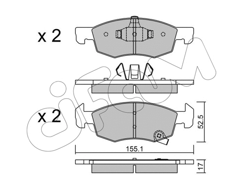 Brake Pad Set, disc brake (822-1034-0)