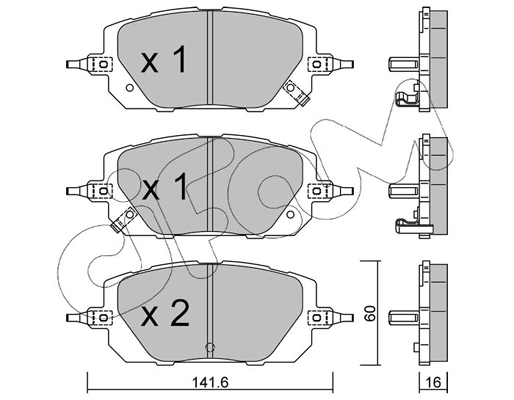 Brake Pad Set, disc brake (822-1295-0)