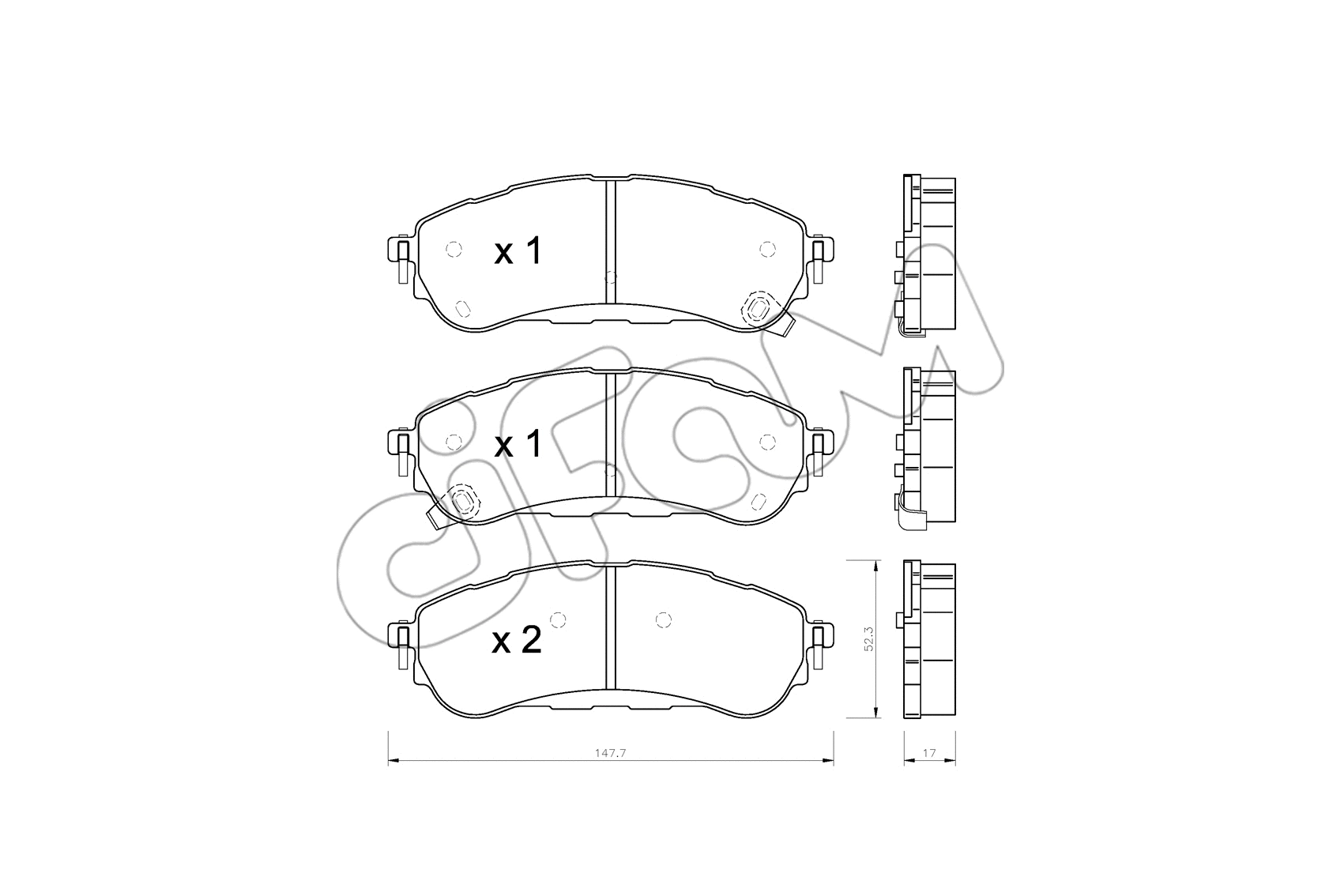 Brake Pad Set, disc brake (822-1344-0)
