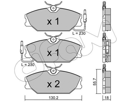 Brake Pad Set, disc brake (822-142-1)