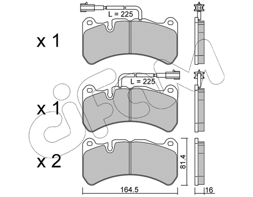 Brake Pad Set, disc brake (822-1201-2)