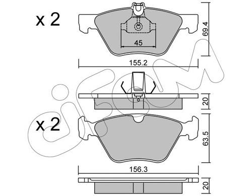 Brake Pad Set, disc brake (822-252-0)