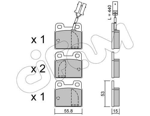 Brake Pad Set, disc brake (822-009-1)