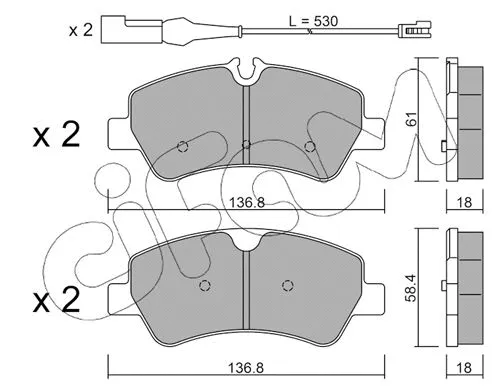 Brake Pad Set, disc brake (822-991-1)