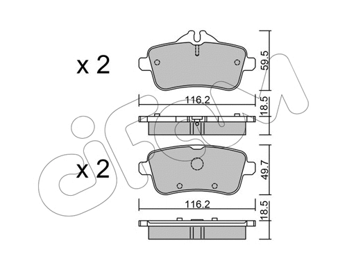 Brake Pad Set, disc brake (822-968-0)