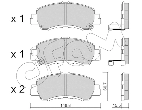 Brake Pad Set, disc brake (822-1239-0)