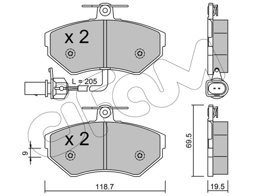 Brake Pad Set, disc brake (822-215-2)