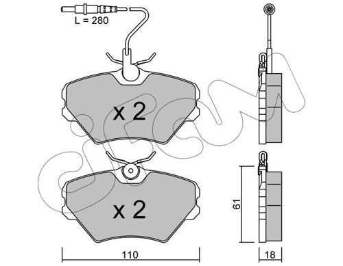 Brake Pad Set, disc brake (822-106-0)