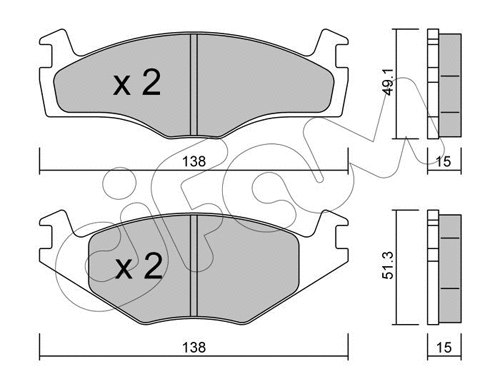 Brake Pad Set, disc brake (822-045-0)