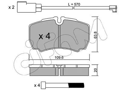 Brake Pad Set, disc brake (822-604-2K)