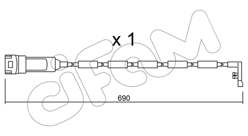 Warning Contact, brake pad wear (SU.108)