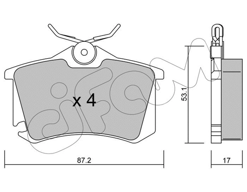 Brake Pad Set, disc brake (822-100-5)