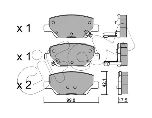 Brake Pad Set, disc brake (822-1104-0)