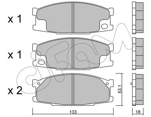 Brake Pad Set, disc brake (822-909-0)