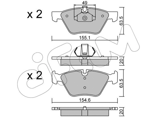Brake Pad Set, disc brake (822-557-0)
