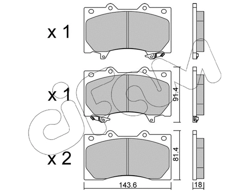 Brake Pad Set, disc brake (822-1279-0)