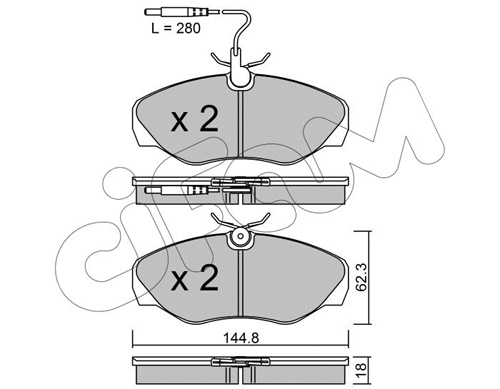 Brake Pad Set, disc brake (822-338-1)