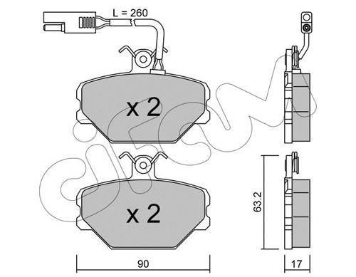 Brake Pad Set, disc brake (822-059-1)