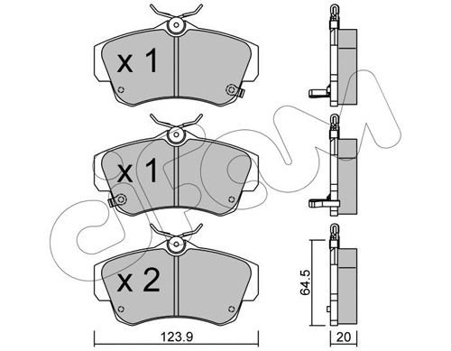 Brake Pad Set, disc brake (822-521-0)