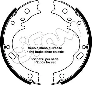 Brake Shoe Set, parking brake (153-571)