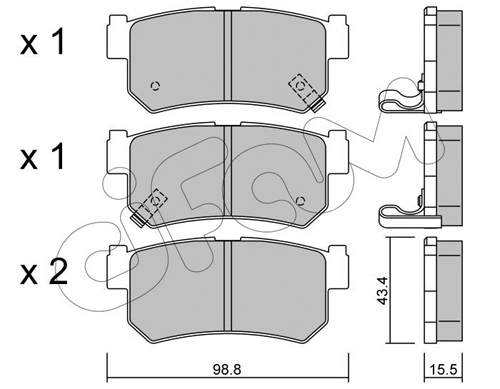 Brake Pad Set, disc brake (822-519-0)