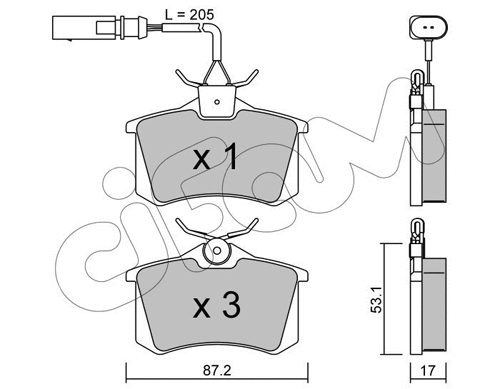 Brake Pad Set, disc brake (822-100-3)