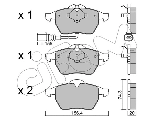Brake Pad Set, disc brake (822-181-4)