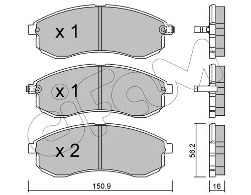 Brake Pad Set, disc brake (822-482-0)