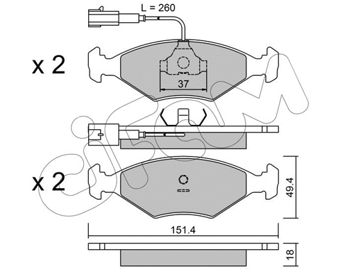 Brake Pad Set, disc brake (822-057-1)