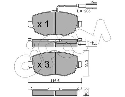 Brake Pad Set, disc brake (822-528-1)