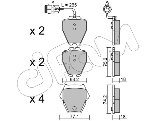 Brake Pad Set, disc brake (822-774-0)