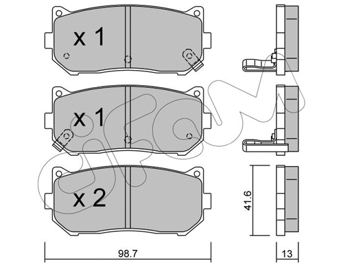 Brake Pad Set, disc brake (822-372-0)